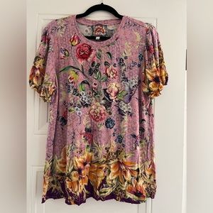 Johnny Was Floral Crew Neck Tee